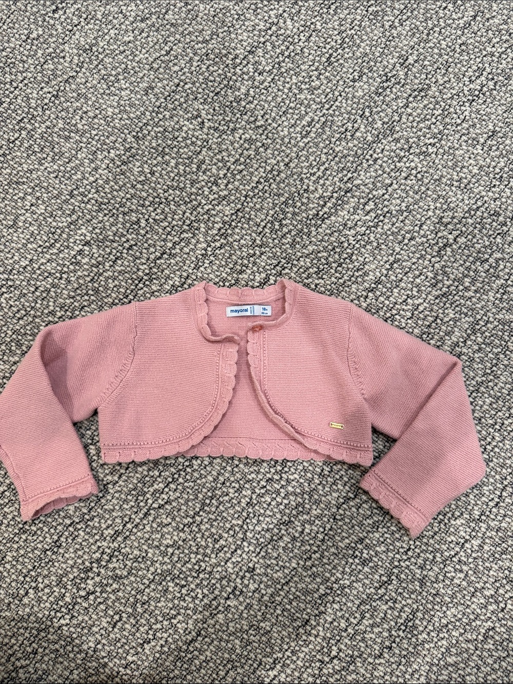 Mayoral Pink Scalloped Knit Bolero